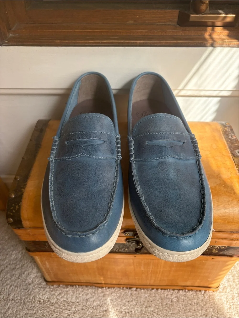 Cole Haan Blue Casual Slip-On Penny Loafers